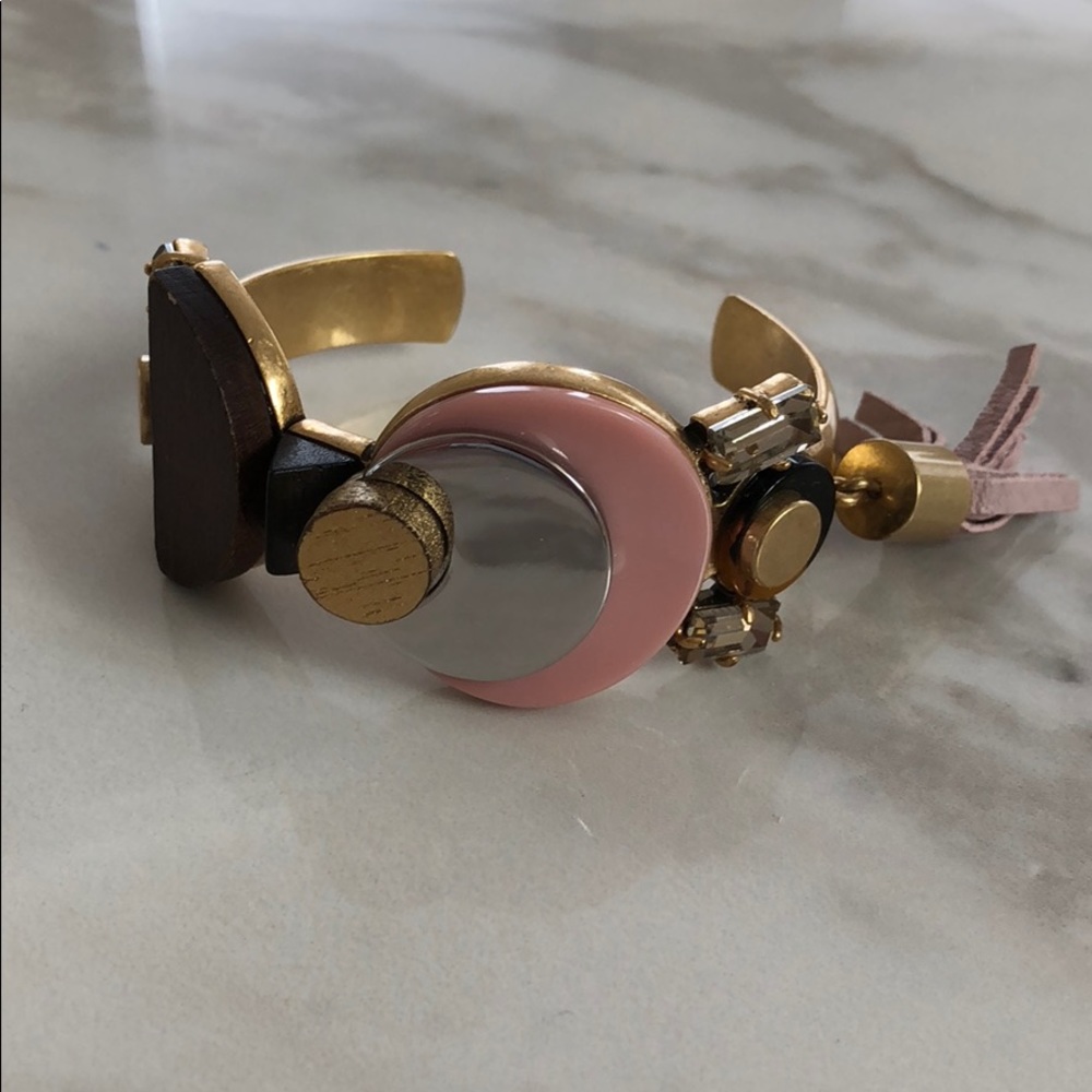 J Crew mixed medium cuff with leather tassel